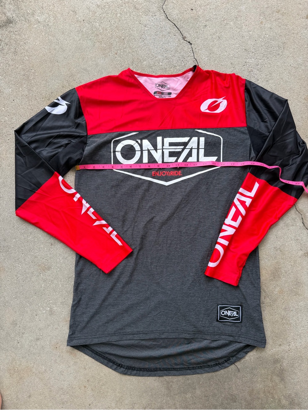 O'NEAL Men's Red & Gray Long-Sleeve Riding Jersey